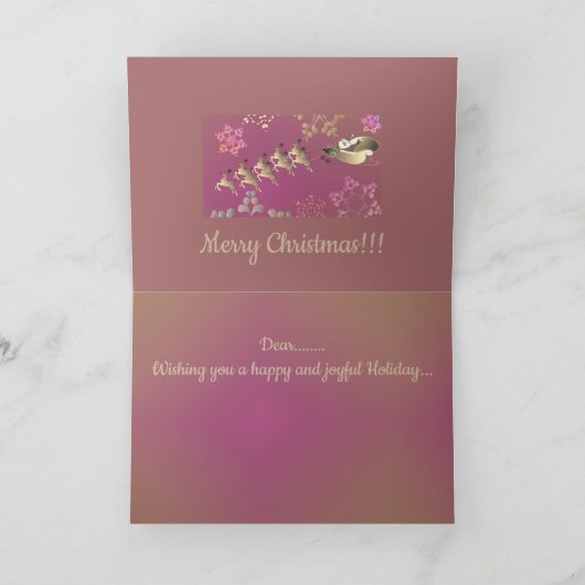 Santa's Reindeer and Snowflakes Card Karte (Innenseite)