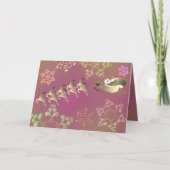 Santa's Reindeer and Snowflakes Card Karte (Vorderseite)
