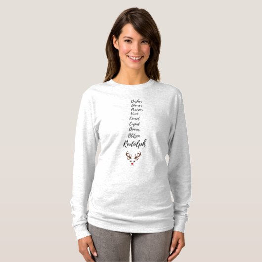 Santas Reindeer Names T-Shirt (Vorne ganz)