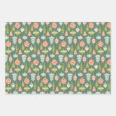 Santa's Reindeer, Retro Christmas Baubles, Plaid Geschenkpapier Set (Vorderseite 2)