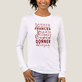 Santas Rentier Namensliste Feiertag Weihnachten Tri-Blend Shirt