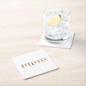 Santas-Rentier Rechteckiger Pappuntersetzer (Vor Ort)