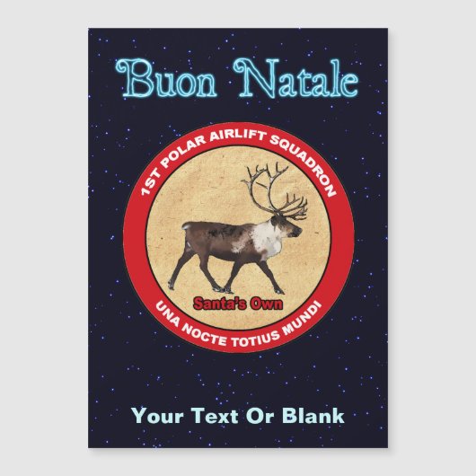 Santa's Rentier Squadron - Buon Natale Magnetkarte (Vorderseite)