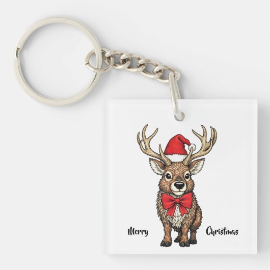 Santas Rentiere Schlüsselanhänger (Vorderseite)