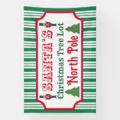 Santa's Retro Christmas Tree Lot Sign Banner (Vertikal)