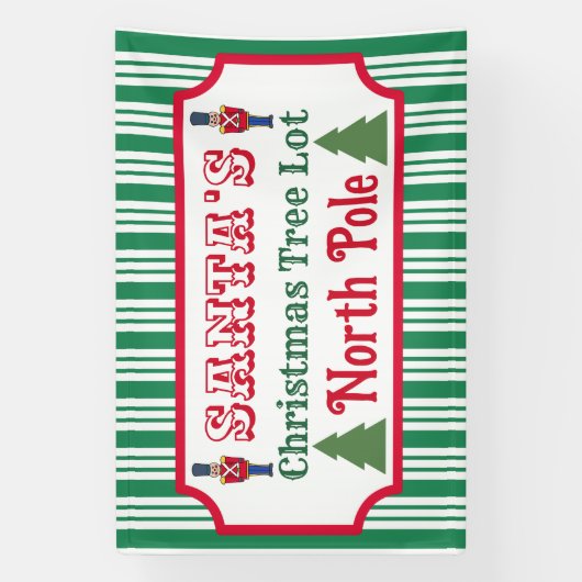 Santa's Retro Christmas Tree Lot Sign Banner (Vertikal)