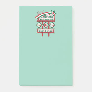 Santas Retro-Marquee – Ho Ho Ho Frohe Weihnachten Post-it Klebezettel
