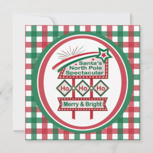 Santas Retro-Marquee – Ho Ho Ho Fröhlich & Hell Einladung