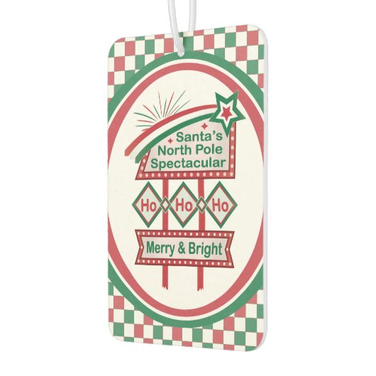 Santa's Retro Marquee - Ho Ho Ho Merry & Bright Autolufterfrischer (Links)