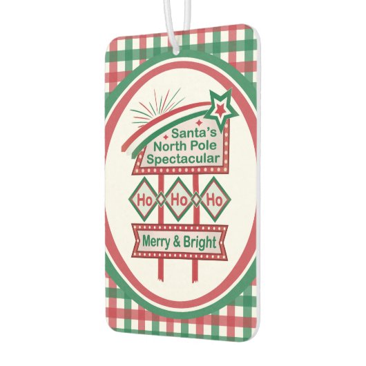 Santa's Retro Marquee - Ho Ho Ho Merry & Bright Autolufterfrischer (Links)