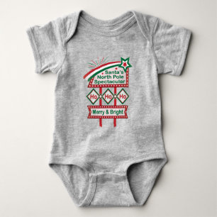 Santa's Retro Marquee - Ho Ho Ho Merry & Bright Baby Strampler