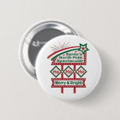 Santa's Retro Marquee - Ho Ho Ho Merry & Bright Button (Vorne & Hinten)
