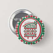 Santa's Retro Marquee - Ho Ho Ho Merry & Bright Button (Vorne & Hinten)