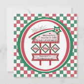 Santa's Retro Marquee - Ho Ho Ho Merry & Bright Einladung (Rückseite)