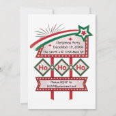 Santa's Retro Marquee - Ho Ho Ho Merry & Bright Einladung (Rückseite)