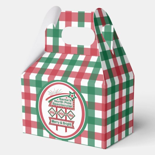 Santa's Retro Marquee - Ho Ho Ho Merry & Bright Geschenkschachtel (Vorderseite)