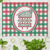 Santa's Retro Marquee - Ho Ho Ho Merry & Bright Geschirrtuch (Gefaltet)