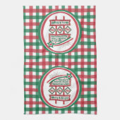 Santa's Retro Marquee - Ho Ho Ho Merry & Bright Geschirrtuch (Vertikal)