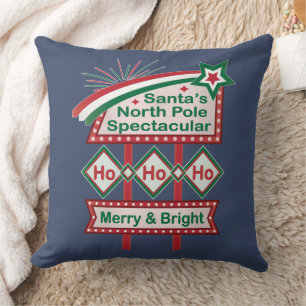 Santa's Retro Marquee - Ho Ho Ho Merry & Bright Kissen