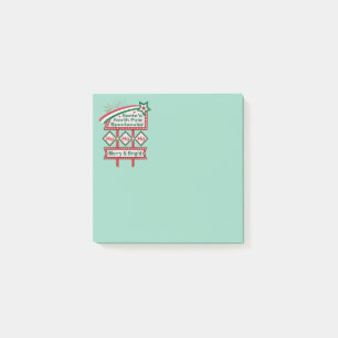 Santa's Retro Marquee - Ho Ho Ho Merry & Bright Post-it Klebezettel
