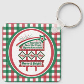 Santa's Retro Marquee - Ho Ho Ho Merry & Bright Schlüsselanhänger (Rückseite)