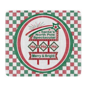 Santa's Retro Marquee - Ho Ho Ho Merry & Bright Schneidebrett