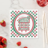 Santa's Retro Marquee - Ho Ho Ho Merry & Bright Serviette (Beispiel)