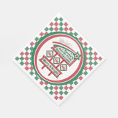 Santa's Retro Marquee - Ho Ho Ho Merry & Bright Serviette (Ecke)