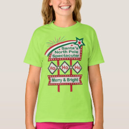 Santa's Retro Marquee - Ho Ho Ho Merry & Bright T-Shirt