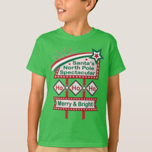 Santa's Retro Marquee - Ho Ho Ho Merry & Bright T-Shirt