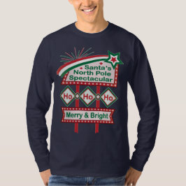 Santa's Retro Marquee - Ho Ho Ho Merry & Bright T-Shirt