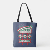 Santa's Retro Marquee - Ho Ho Ho Merry & Bright Tasche (Rückseite)