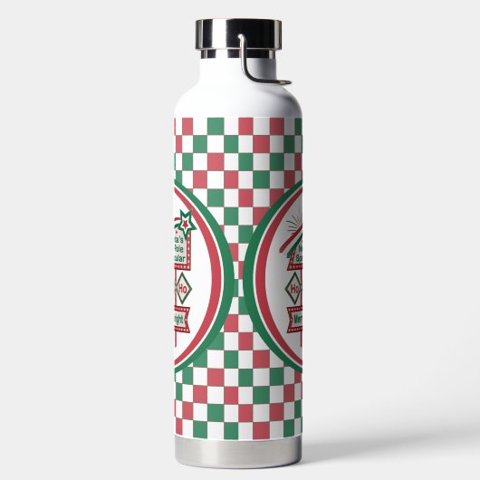 Santa's Retro Marquee - Ho Ho Ho Merry & Bright Trinkflasche (links)