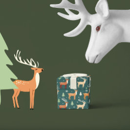 Santa's Retro Rentier Geschenkpapier Set