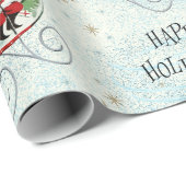 Santas Retro-Rotor-Schlitten Geschenkpapier (Rolleneckpunkt)