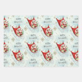 Santas Retro-Rotor-Schlitten Geschenkpapier Set (Vorderseite 3)