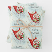 Santa's Retro Rotor Sleigh Geschenkpapier Set (Beispiel)