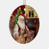 Santas Rhodesian Ridgebacks (ZWEI) Keramik Ornament (Rechts)