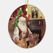 Santas Rhodesian Ridgebacks (ZWEI) Keramik Ornament (Links)