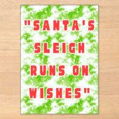 Santas Schlitten läuft auf Wünsche Acryleinladungen (Vorderseite)