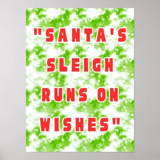 Santa's Schlitten läuft auf Wünsche Poster (Vorne)