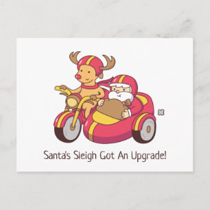 Santas Schlitten wurde aufgerüstet Lustiges Weihna Postkarte