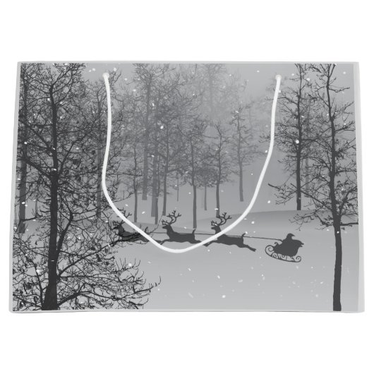 Santa's Schlittenfahrt auf einem Große Geschenktüte (Vorderseite)