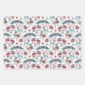 Santa's Schlittenfahrt Nordpol Muster Geschenkpapier Set (Vorderseite 3)