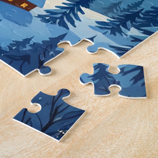 Santa's Schlittenfahrt über das Snowy Village Puzzle (Seite)