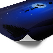 Santa's Schlittenfahrt über den Mond Poster (Ecke)