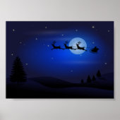 Santa's Schlittenfahrt über den Mond Poster (Vorne)