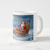 Santas Schneeschlittenfahrt Jumbo-Tasse (Vorderseite Rechts)