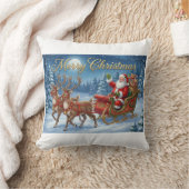 Santas Schneeschlittenfahrt Kissen (Decke)