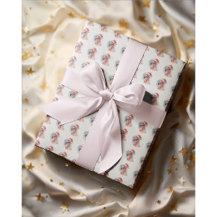 Santas Schneevogel Flamingo Geschenkpapier